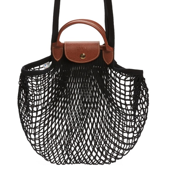 Longchamp Bags Longchamp Le Pliage Filet Knit Bag Black New Poshmark